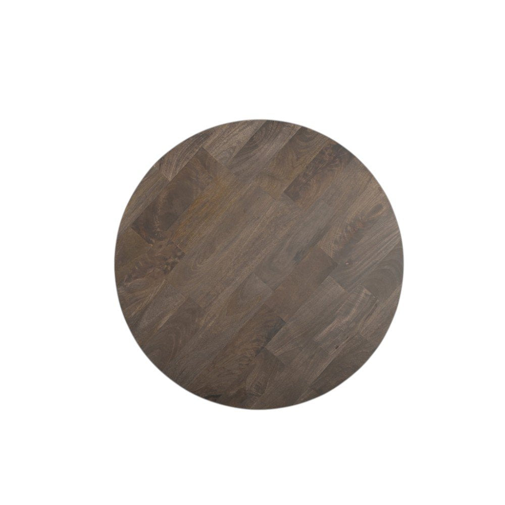 24" Brown Solid Wood Round Cross Leg End Table HomeRoots