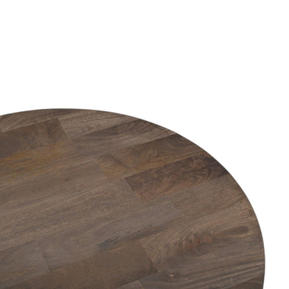 24" Brown Solid Wood Round Cross Leg End Table HomeRoots