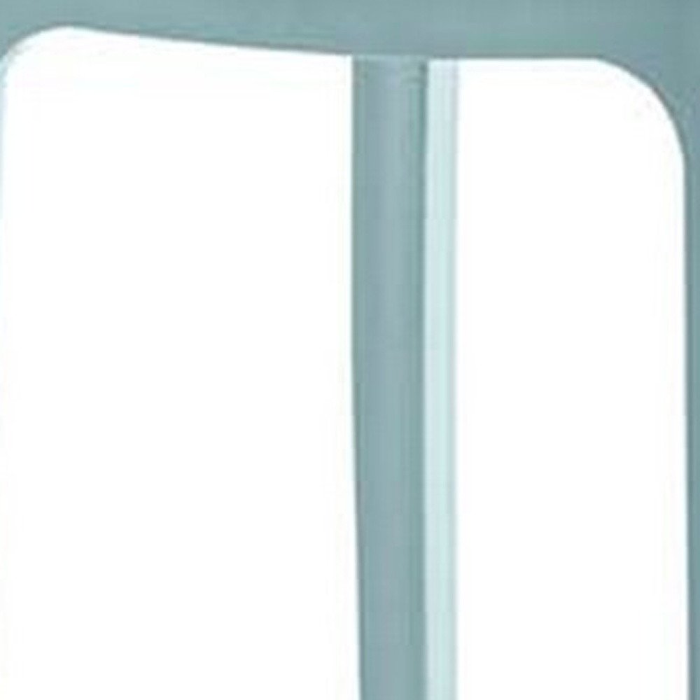 Set of Two 30" Baby Blue Heavy Duty Plastic Low Back Outdoor Bar Height Chairs HomeRoots
