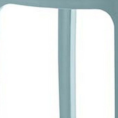 Set of Two 26" Baby Blue Heavy Duty Plastic Low Back Outdoor Counter Height Bar Chairs HomeRoots