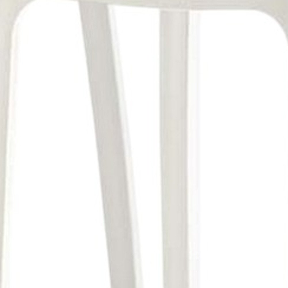 Set of Two 26" White Heavy Duty Plastic Low Back Outdoor Counter Height Bar Chairs HomeRoots