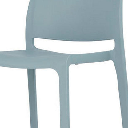 Set of Two 30" Baby Blue Heavy Duty Plastic Low Back Outdoor Bar Height Chairs HomeRoots