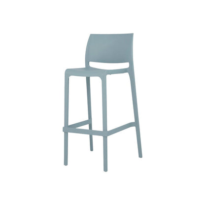 Set of Two 30" Baby Blue Heavy Duty Plastic Low Back Outdoor Bar Height Chairs HomeRoots
