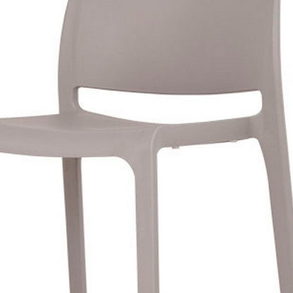Set of Two 30" Taupe Heavy Duty Plastic Low Back Outdoor Bar Height Chairs HomeRoots
