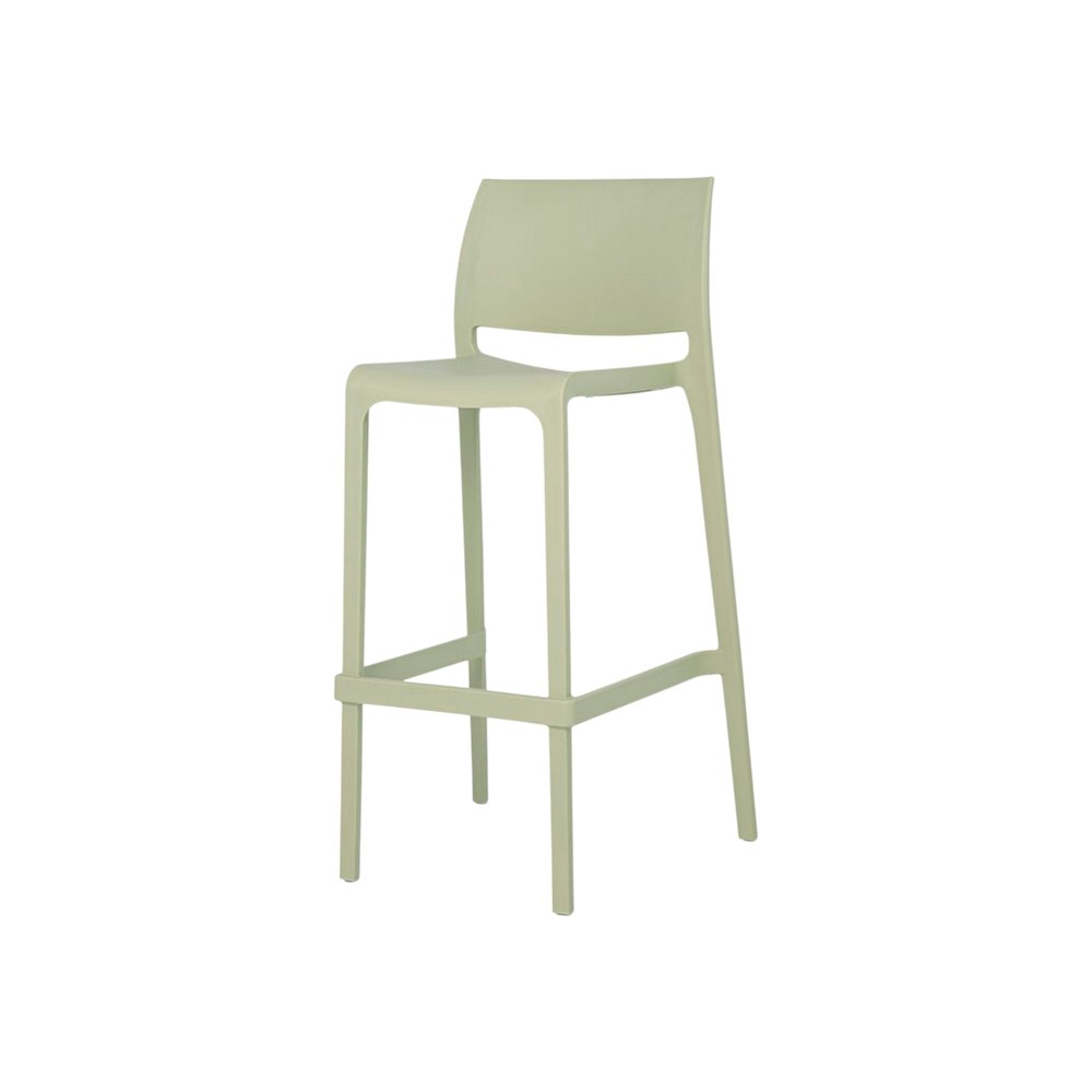 Set of Two 30" Green Heavy Duty Plastic Low Back Outdoor Bar Height Chairs HomeRoots