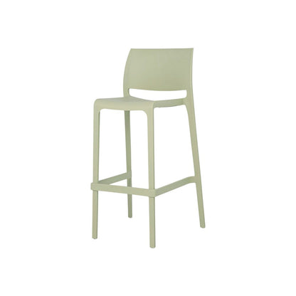 Set of Two 30" Green Heavy Duty Plastic Low Back Outdoor Bar Height Chairs HomeRoots