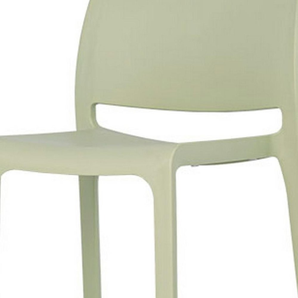Set of Two 30" Green Heavy Duty Plastic Low Back Outdoor Bar Height Chairs HomeRoots