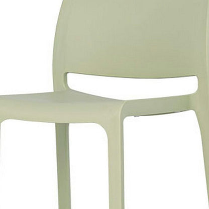 Set of Two 30" Green Heavy Duty Plastic Low Back Outdoor Bar Height Chairs HomeRoots