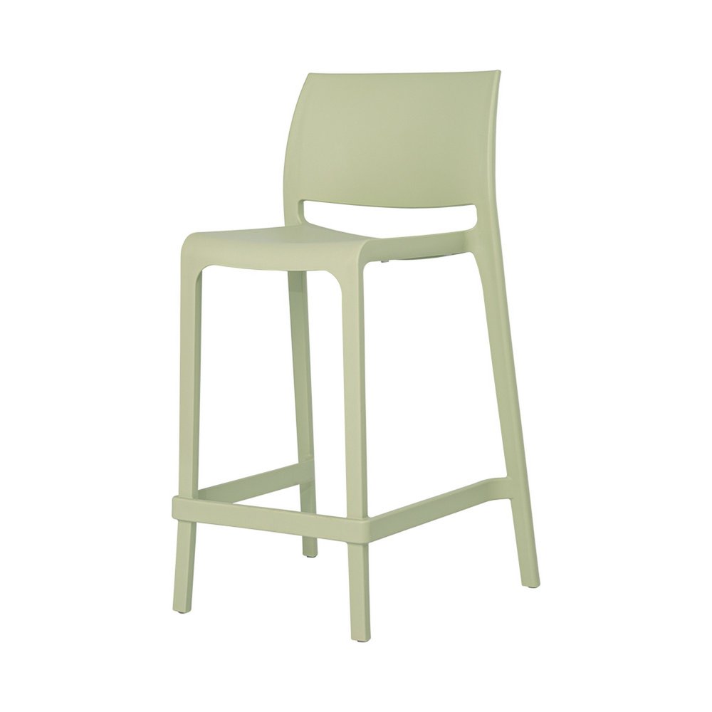 Set of Two 26" Green Heavy Duty Plastic Low Back Outdoor Counter Height Bar Chairs HomeRoots