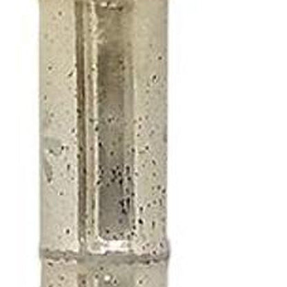 35" Silver Floral Glass Cylinder Floor Vase HomeRoots