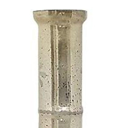 35" Silver Floral Glass Cylinder Floor Vase HomeRoots