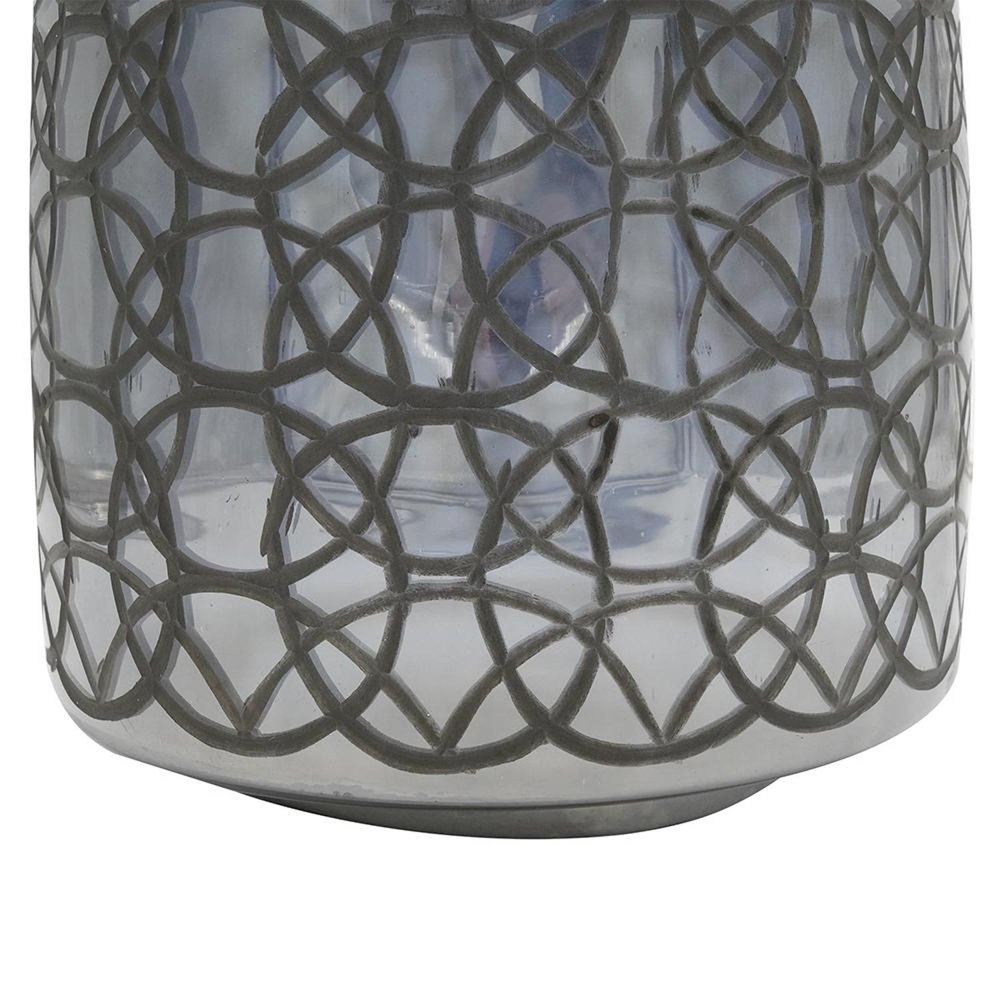 12" Dark Gray Geometric Round Glass Table Vase HomeRoots