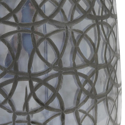 12" Dark Gray Geometric Round Glass Table Vase HomeRoots