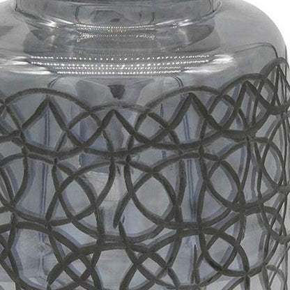 12" Dark Gray Geometric Round Glass Table Vase HomeRoots