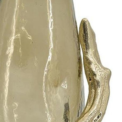 18" Champagne Glass And Metal Table Vase HomeRoots