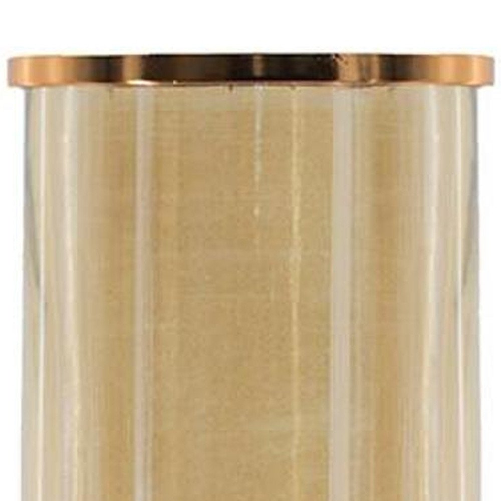 19" Gold And White Glass And Marble Table Vase HomeRoots