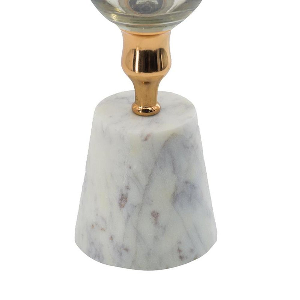 19" Gold And White Glass And Marble Table Vase HomeRoots