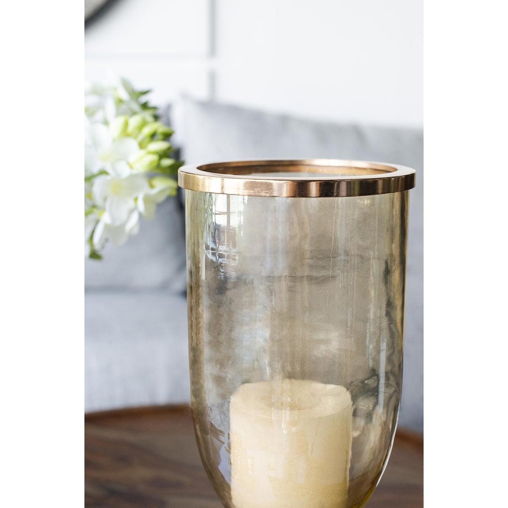 16" Gold And White Glass And Marble Table Vase HomeRoots