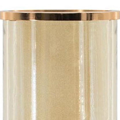16" Gold And White Glass And Marble Table Vase HomeRoots