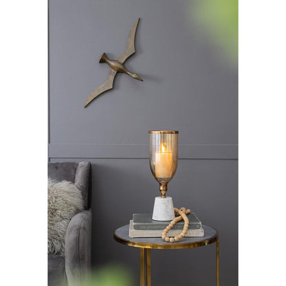 16" Gold And White Glass And Marble Table Vase HomeRoots