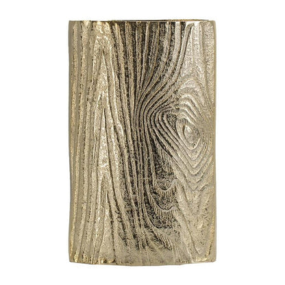 10" Gold Aluminum Oval Faux Wood Table Vase HomeRoots