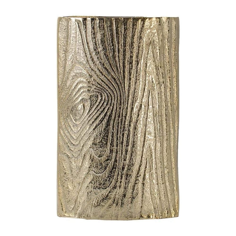 10" Gold Aluminum Oval Faux Wood Table Vase HomeRoots