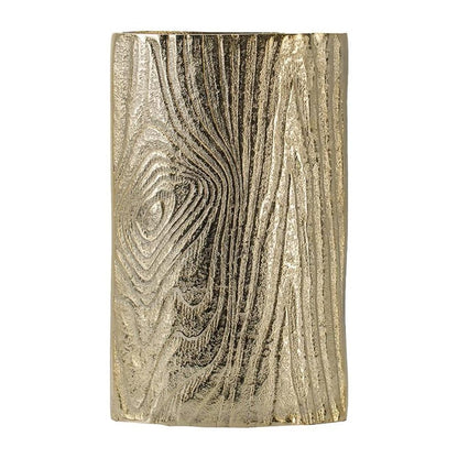 10" Gold Aluminum Oval Faux Wood Table Vase HomeRoots