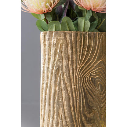 10" Gold Aluminum Oval Faux Wood Table Vase HomeRoots