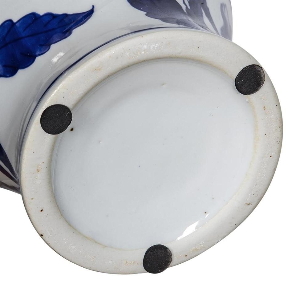 10" Blue And White Floral Round Porcelain Table Vase HomeRoots