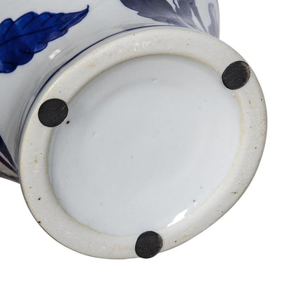 10" Blue And White Floral Round Porcelain Table Vase HomeRoots