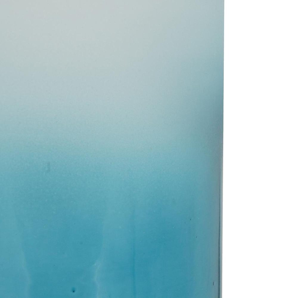 18" Blue White And Gold Ombre Glass And Aluminum Pedestal Table Vase HomeRoots