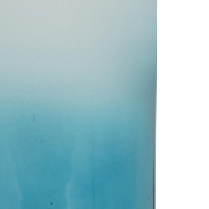 18" Blue White And Gold Ombre Glass And Aluminum Pedestal Table Vase HomeRoots