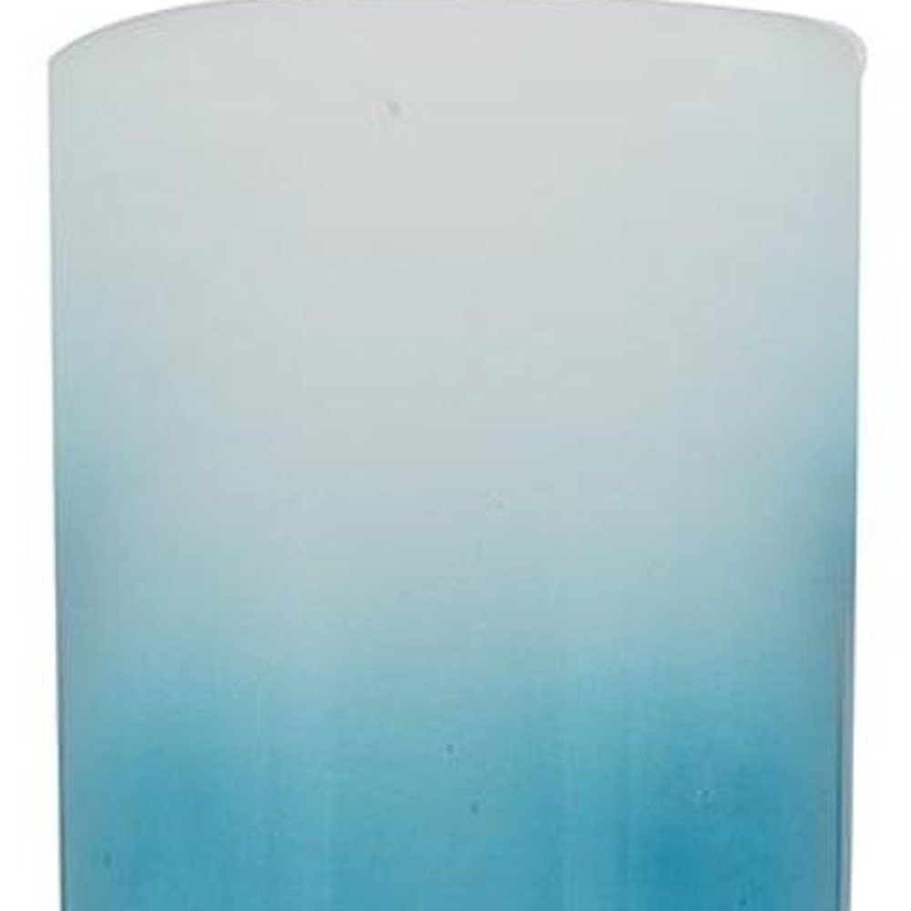 18" Blue White And Gold Ombre Glass And Aluminum Pedestal Table Vase HomeRoots