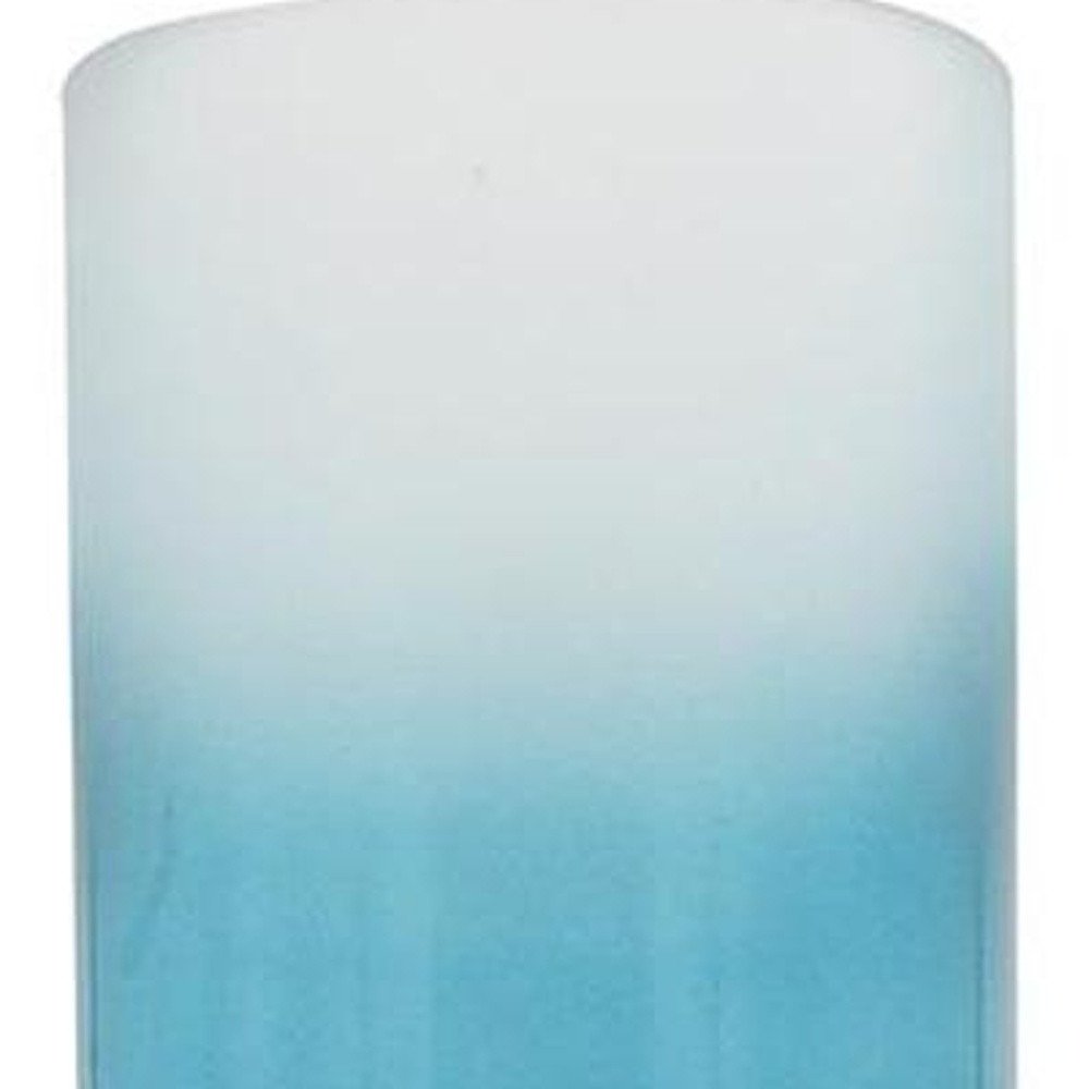 21" Blue White And Gold Ombre Glass And Aluminum Pedestal Table Vase HomeRoots