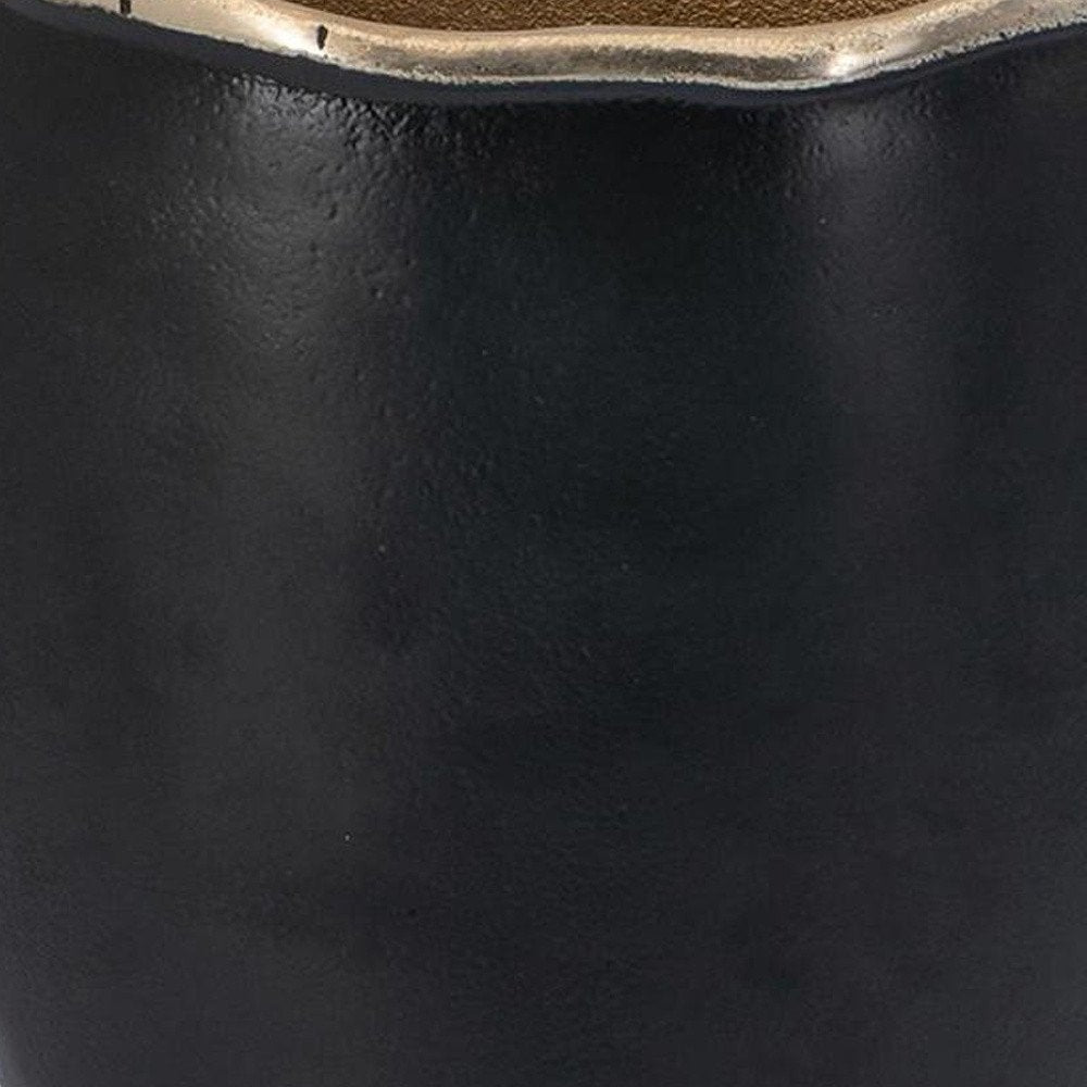 10" Black And Gold Cast Aluminum Oval Table Vase HomeRoots
