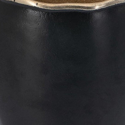 10" Black And Gold Cast Aluminum Oval Table Vase HomeRoots