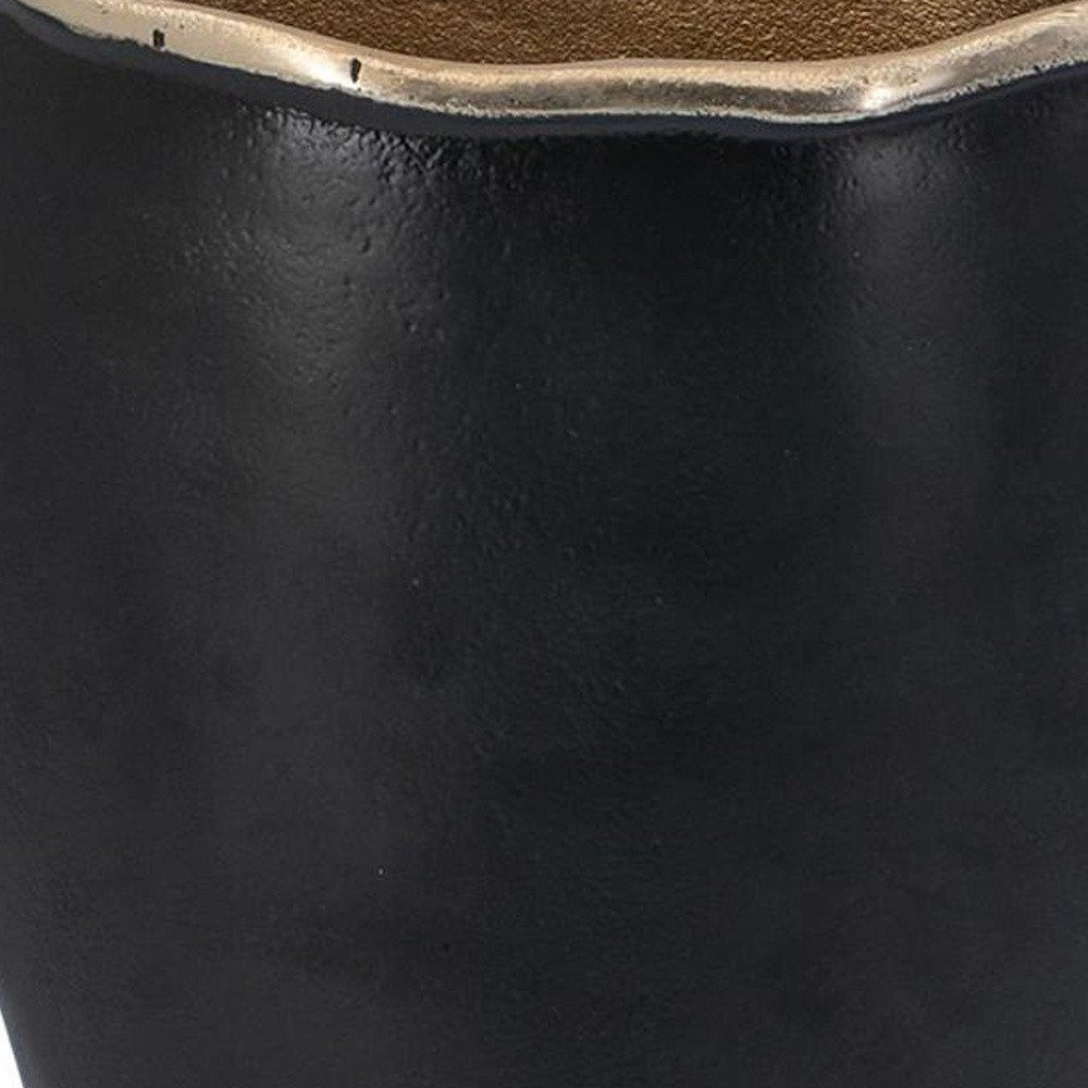 10" Black And Gold Cast Aluminum Oval Table Vase HomeRoots