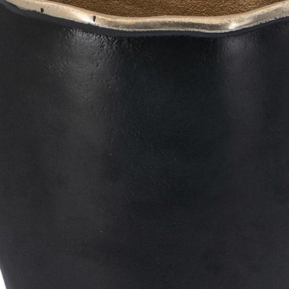 10" Black And Gold Cast Aluminum Oval Table Vase HomeRoots