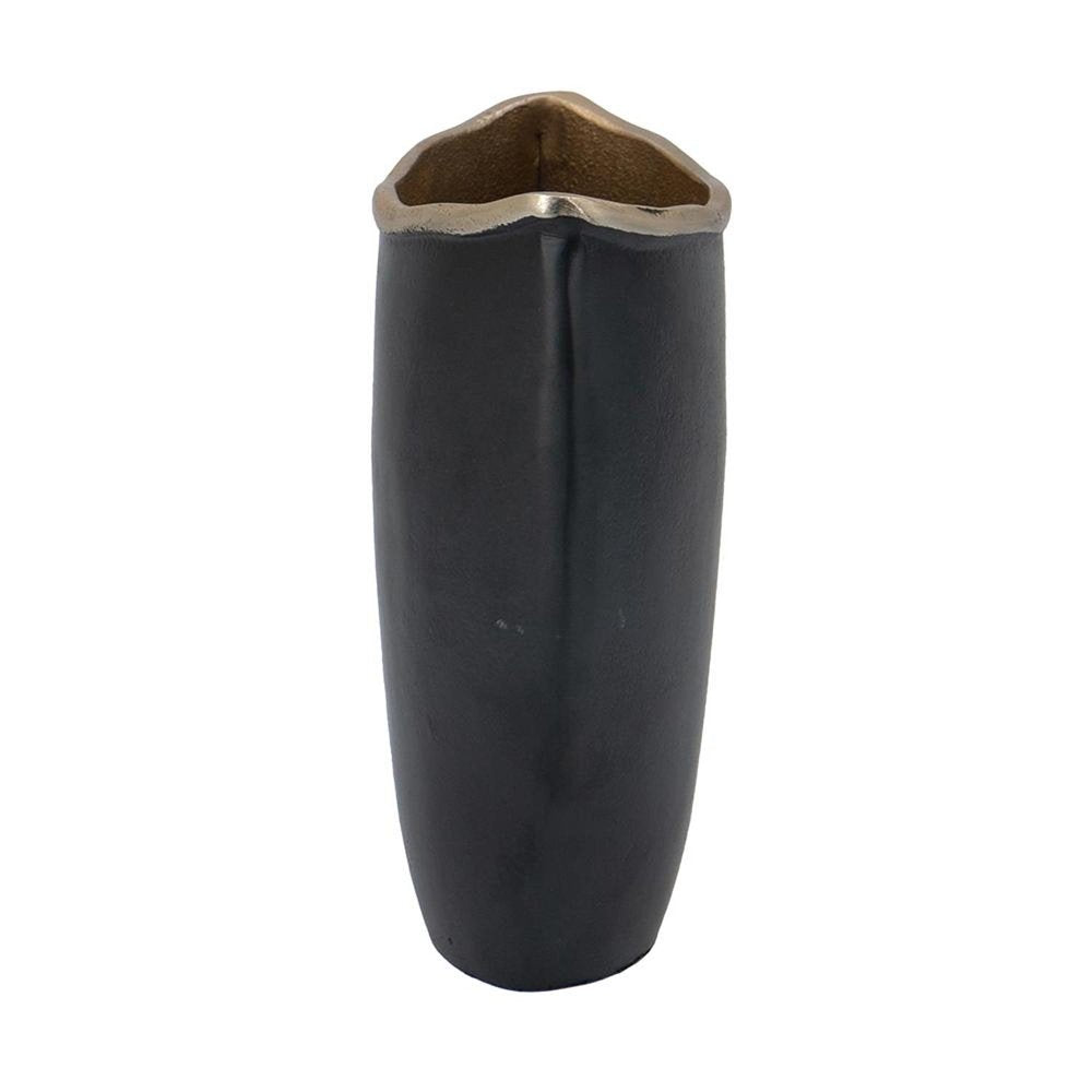 10" Black And Gold Cast Aluminum Oval Table Vase HomeRoots