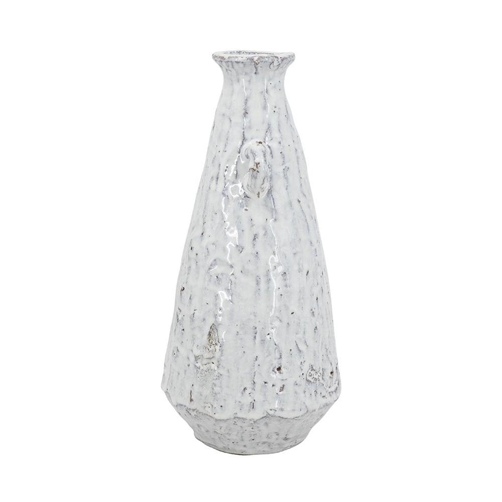 12" White Terracotta Tapered Jug Vase — view 4