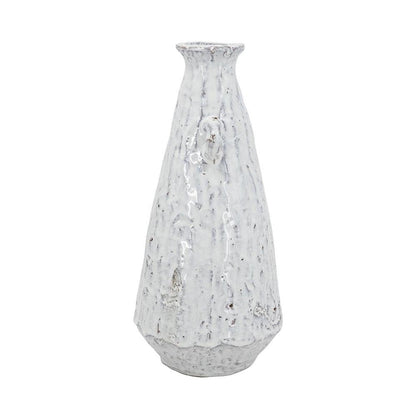 12" White Terracotta Tapered Jug Vase HomeRoots