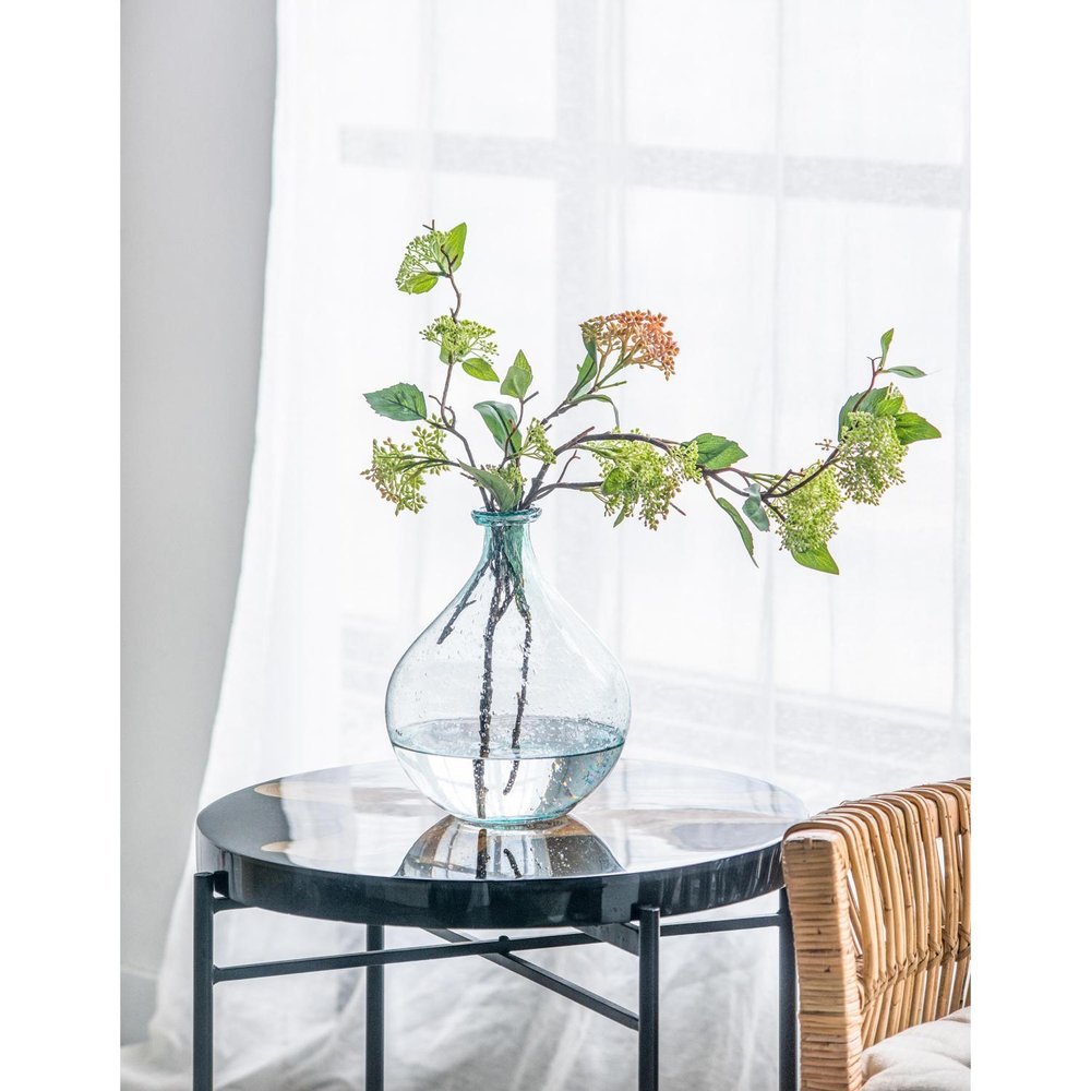 10" Aqua Bubble Glass Round Table Vase HomeRoots