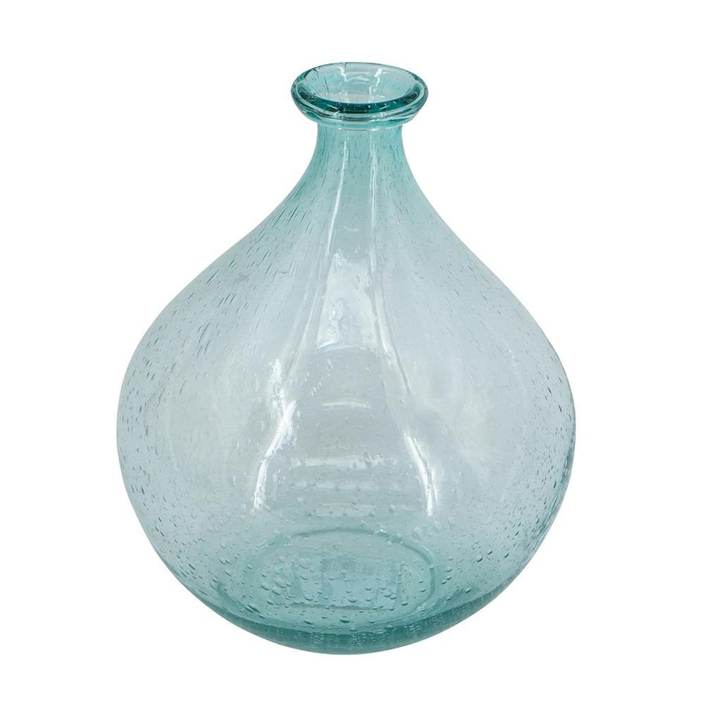 10" Aqua Bubble Glass Round Table Vase HomeRoots