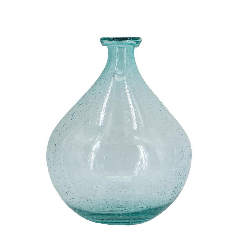 10" Aqua Bubble Glass Round Table Vase HomeRoots