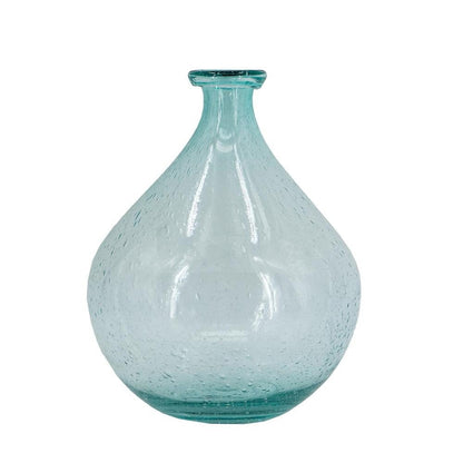 10" Aqua Bubble Glass Round Table Vase HomeRoots