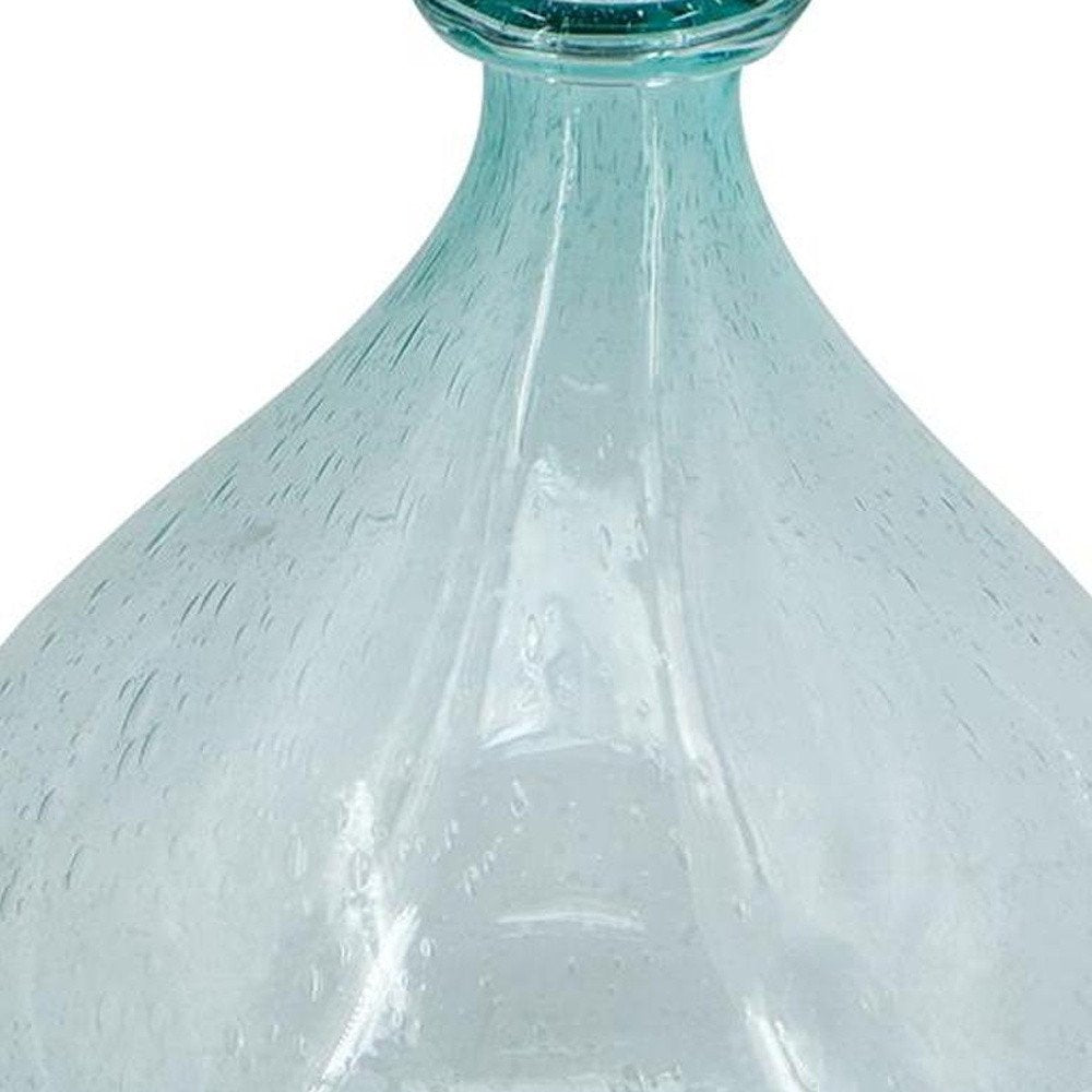 10" Aqua Bubble Glass Round Table Vase HomeRoots