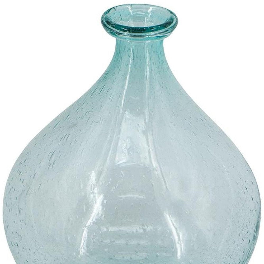 10" Aqua Bubble Glass Round Table Vase HomeRoots