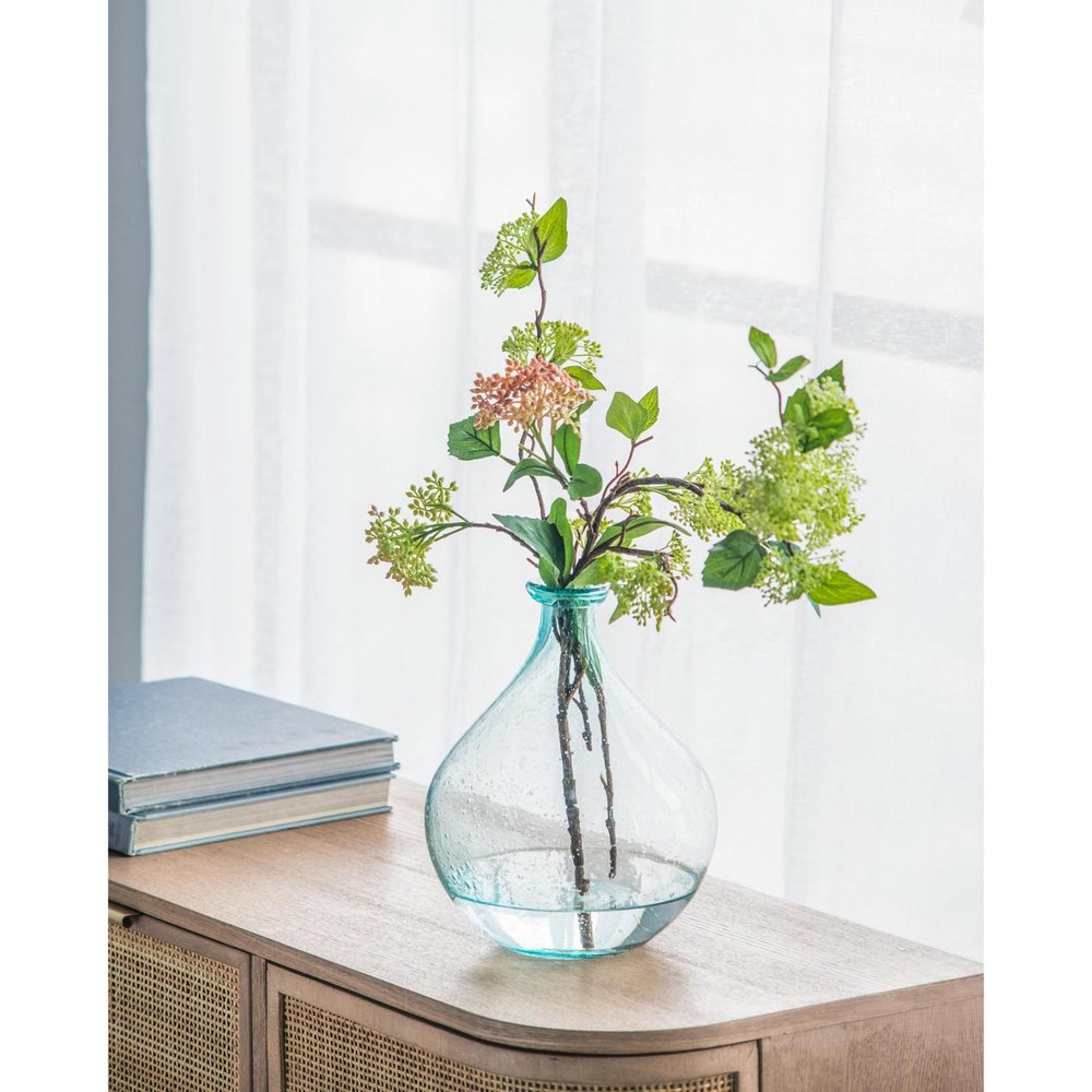 10" Aqua Bubble Glass Round Table Vase HomeRoots