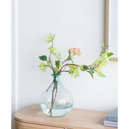 10" Aqua Bubble Glass Round Table Vase HomeRoots