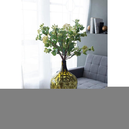 21" Olive Green Hammered Glass Table Vase HomeRoots